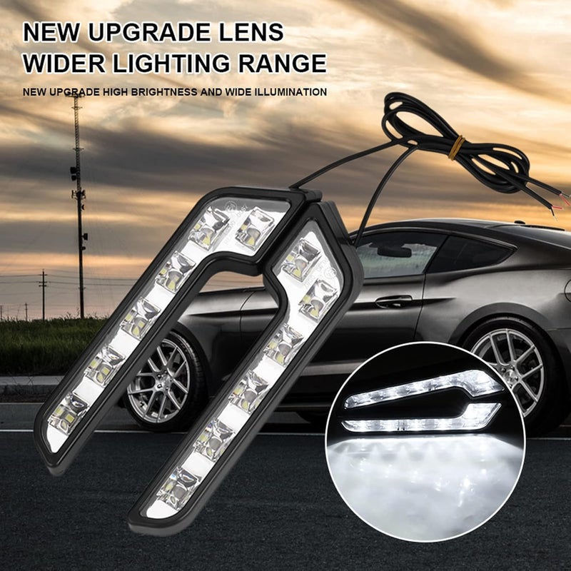 EOHMAK LED Daytime Running Light Kits 2PCS 12V L Shaped Driving Lamp Daytime Running Fog Light Durable Waterproof Car LED Lamp - Image 3